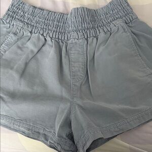 aerie Light Blue High-Waist Elastic Waistband Shorts